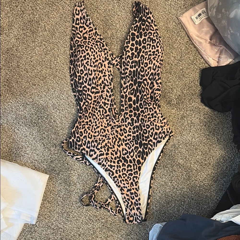 Leopard Print One-Piece Swimsuit